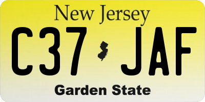 NJ license plate C37JAF