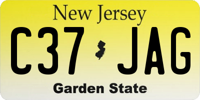 NJ license plate C37JAG