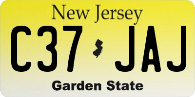 NJ license plate C37JAJ