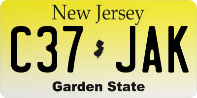 NJ license plate C37JAK