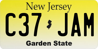 NJ license plate C37JAM