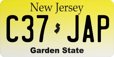 NJ license plate C37JAP