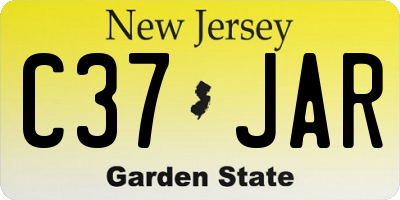NJ license plate C37JAR