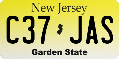 NJ license plate C37JAS