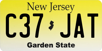NJ license plate C37JAT