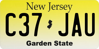 NJ license plate C37JAU