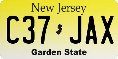 NJ license plate C37JAX