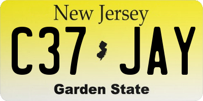NJ license plate C37JAY