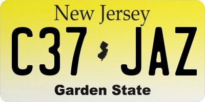 NJ license plate C37JAZ