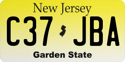 NJ license plate C37JBA