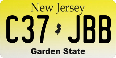 NJ license plate C37JBB