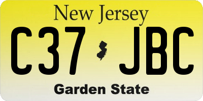NJ license plate C37JBC