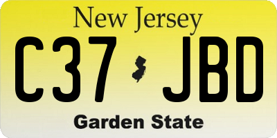 NJ license plate C37JBD