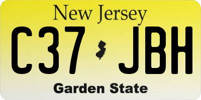 NJ license plate C37JBH