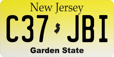 NJ license plate C37JBI
