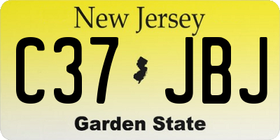 NJ license plate C37JBJ