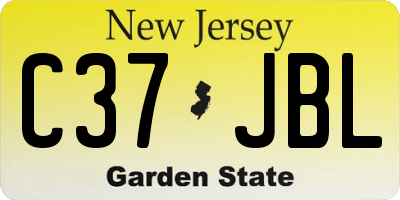 NJ license plate C37JBL