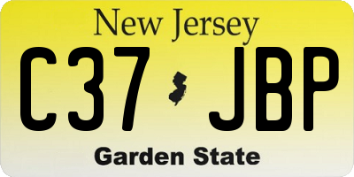 NJ license plate C37JBP