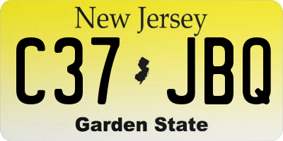 NJ license plate C37JBQ