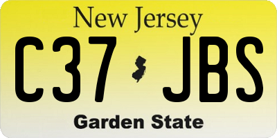 NJ license plate C37JBS