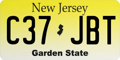 NJ license plate C37JBT