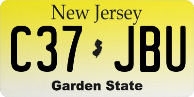 NJ license plate C37JBU