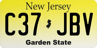 NJ license plate C37JBV