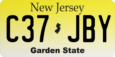 NJ license plate C37JBY
