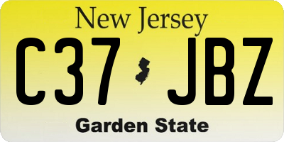 NJ license plate C37JBZ