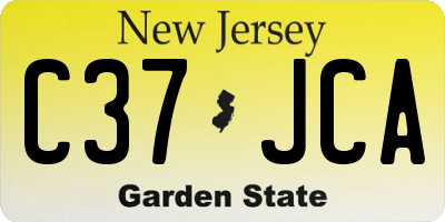 NJ license plate C37JCA