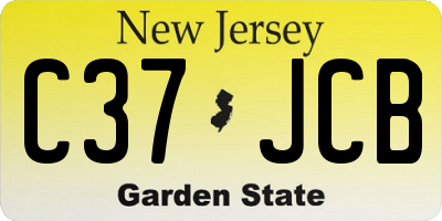 NJ license plate C37JCB