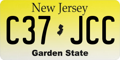 NJ license plate C37JCC