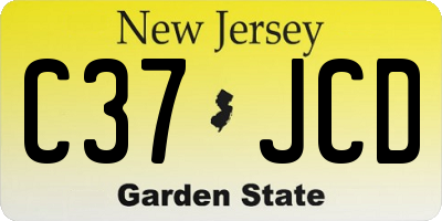NJ license plate C37JCD