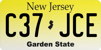 NJ license plate C37JCE