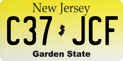 NJ license plate C37JCF