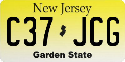 NJ license plate C37JCG