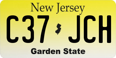 NJ license plate C37JCH