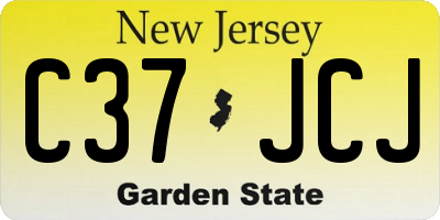 NJ license plate C37JCJ