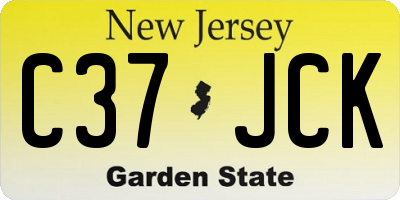 NJ license plate C37JCK