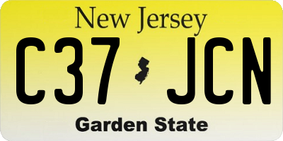 NJ license plate C37JCN