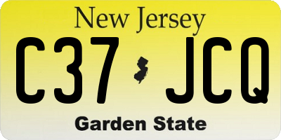 NJ license plate C37JCQ
