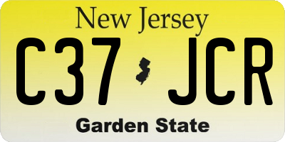 NJ license plate C37JCR
