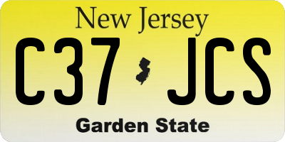 NJ license plate C37JCS