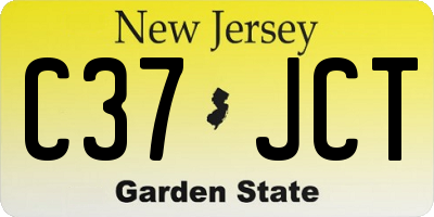 NJ license plate C37JCT