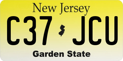 NJ license plate C37JCU