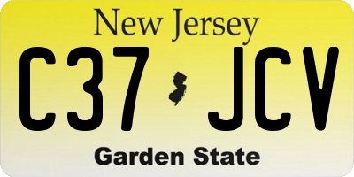 NJ license plate C37JCV