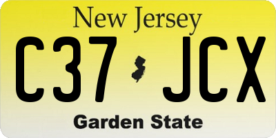 NJ license plate C37JCX