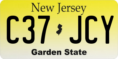 NJ license plate C37JCY