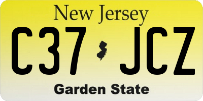 NJ license plate C37JCZ
