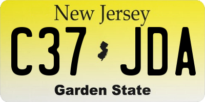 NJ license plate C37JDA
